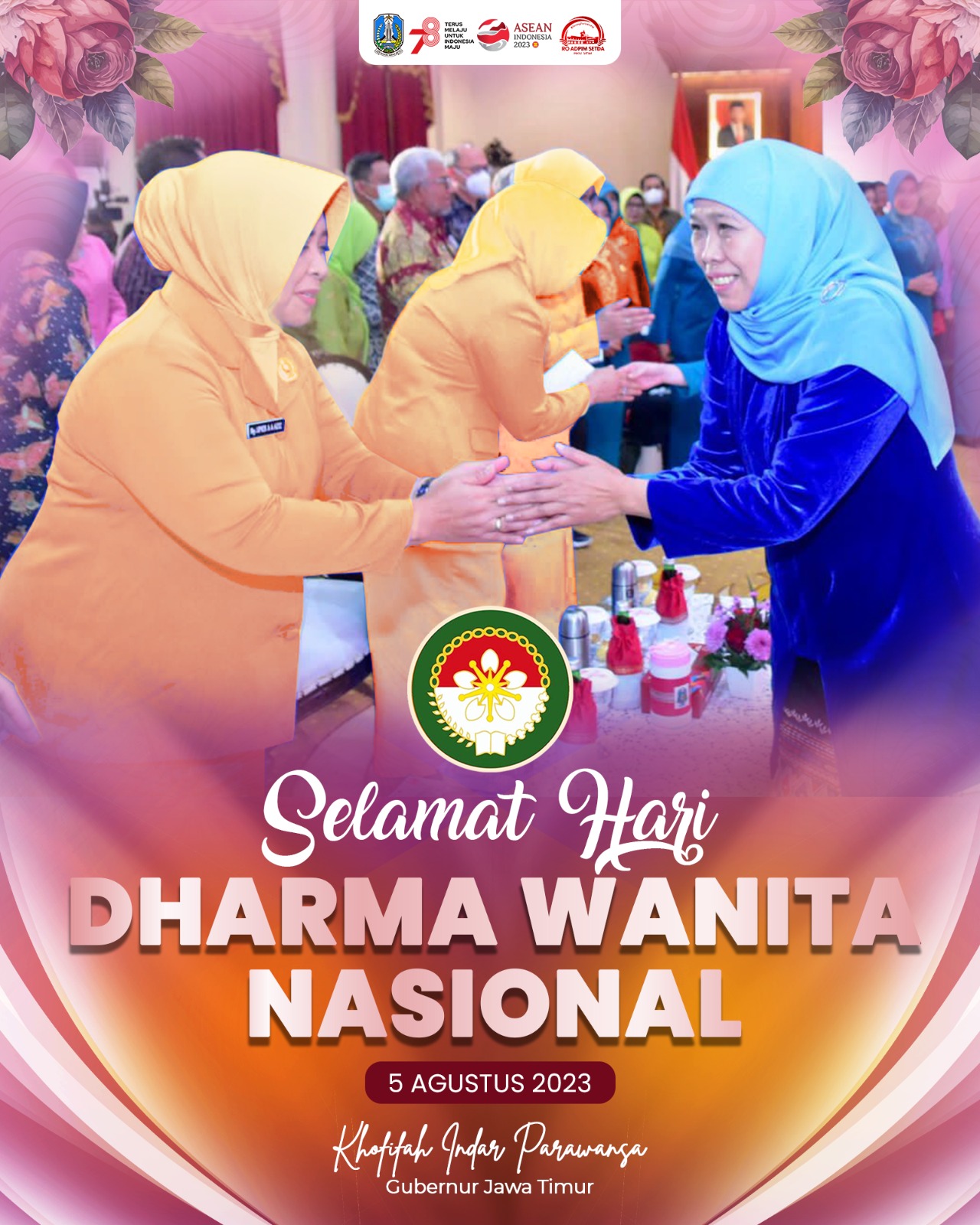 Peringati Hari Dharma Wanita Nasional, Gubernur Khofifah Pesankan Ketahanan Keluarga ASN