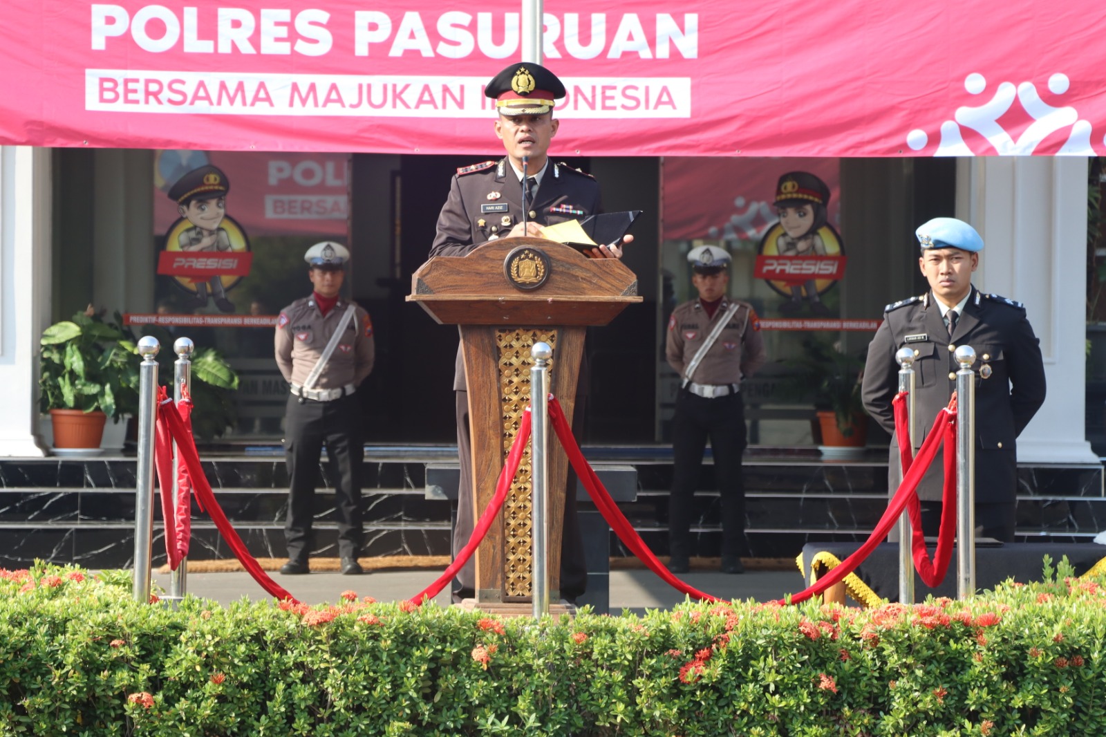 Peringati Hari Sumpah Pemuda Ke-95, Wakapolres Pasuruan Pimpin Upacara