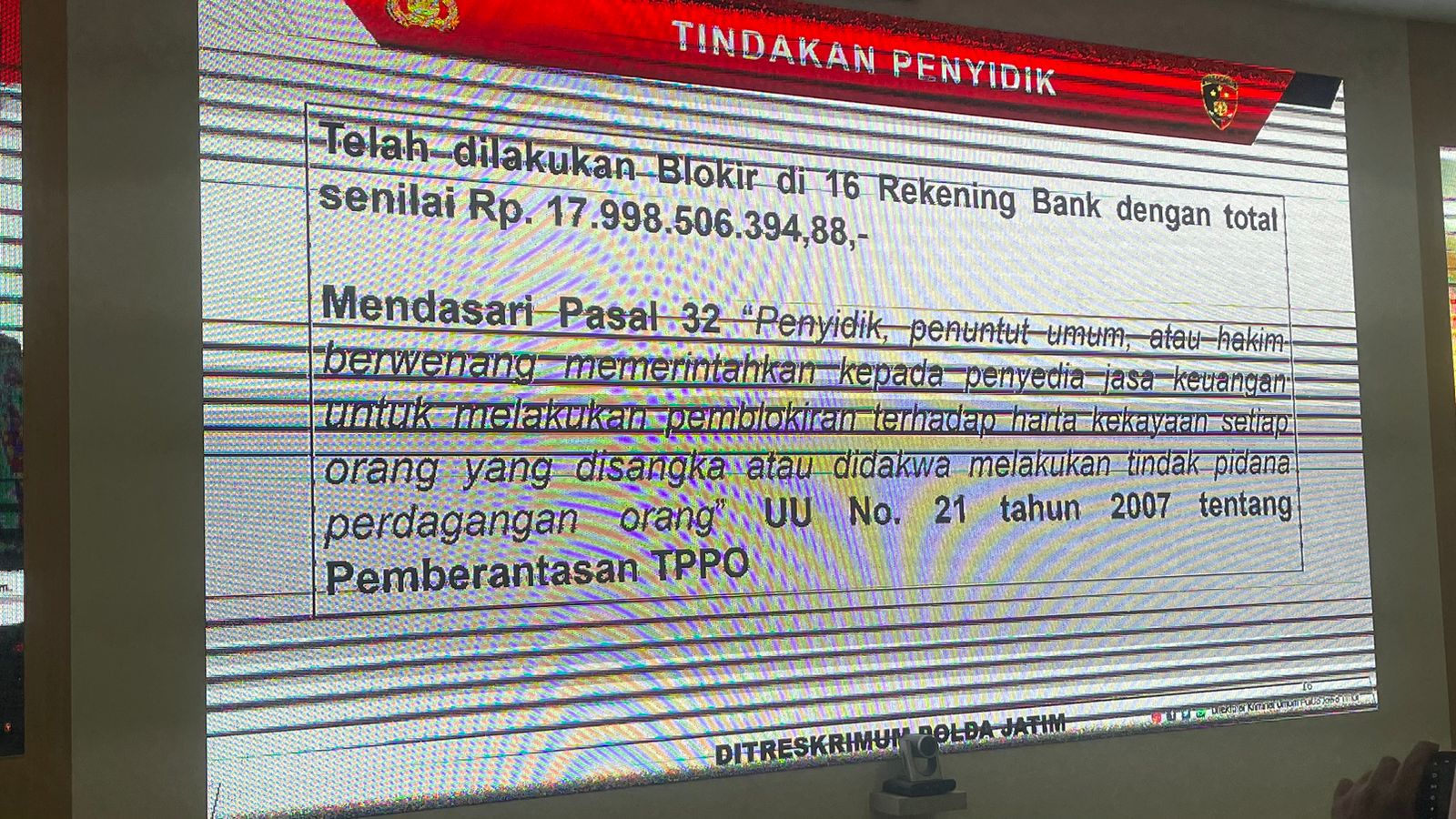 Komnas LP-KPK Pertanyakan 16 Rekening yang Dibekukan Polda Jatim Senilai Rp.17.998.506.394,88,- Diduga Hasil TPPO