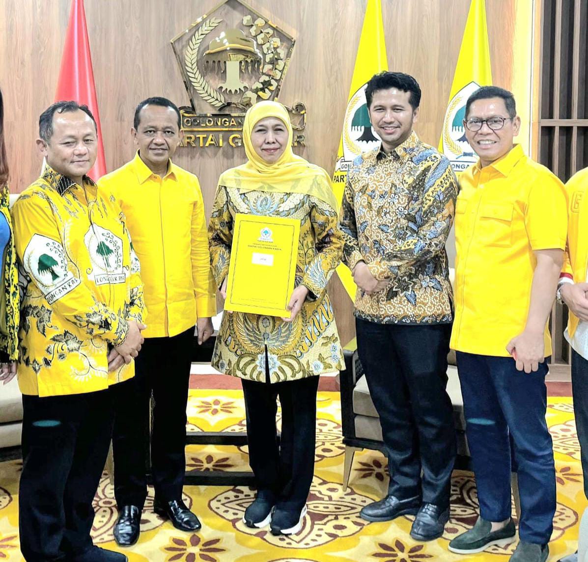 Terima B1 KWK Partai Golkar, Khofifah – Emil Makin Percaya Diri Menang di Pilkada Jatim 2024